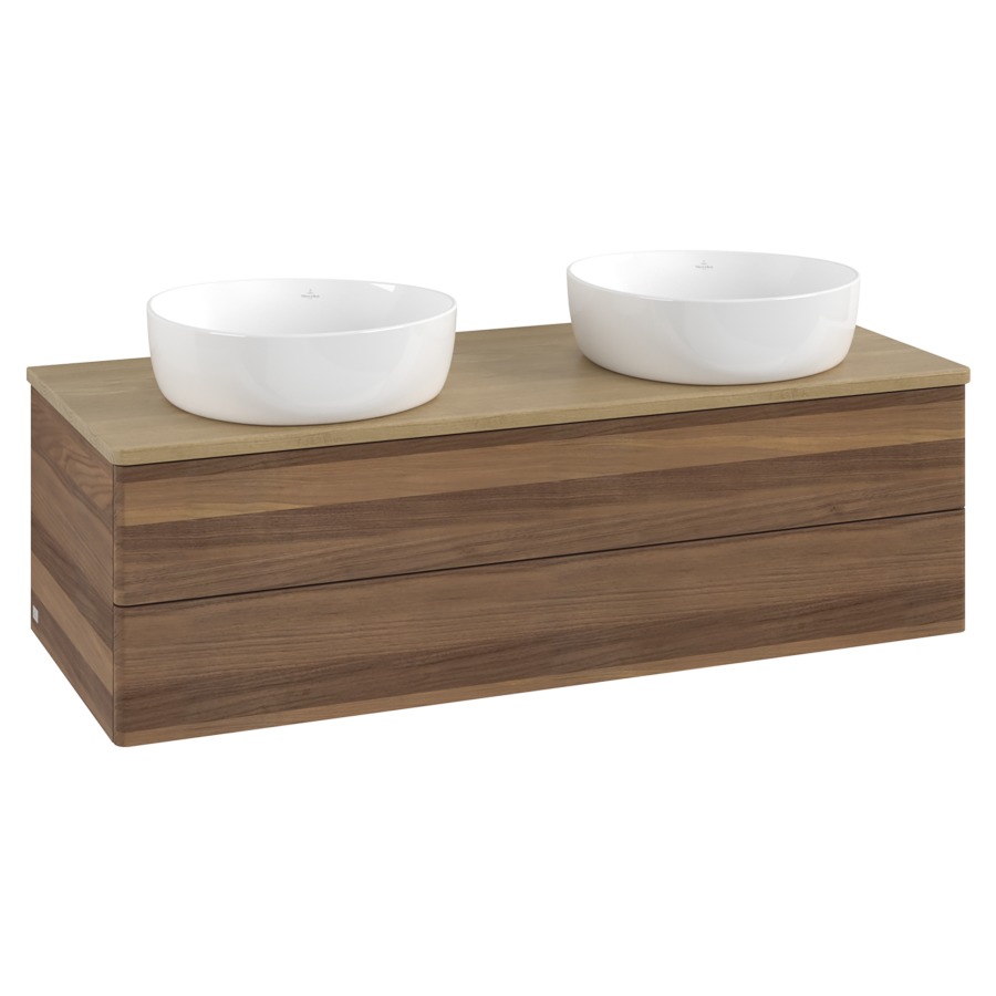 Élément inférieur  Antao
120 x 36 x 50 cm
élément de tiroir, 2&nbsp;tiroirs
avec siphon gain de place
avec matériel de fixation
pour 2 lavabos à poser 234171/234172/234173
recouvrement Honey Oak, sans trou pour robinet