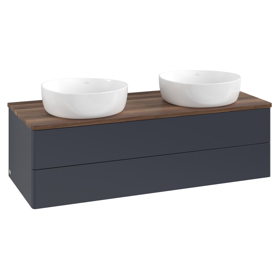 Élément inférieur  Antao
120 x 36 x 50 cm
élément de tiroir, 2&nbsp;tiroirs
avec siphon gain de place
avec matériel de fixation
pour 2 lavabos à poser 234171/234172/234173
recouvrement Warm Walnut
sans trou pour robinet