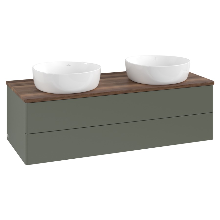 Élément inférieur  Antao
120 x 36 x 50 cm
élément de tiroir, 2&nbsp;tiroirs
avec siphon gain de place
avec matériel de fixation
pour 2 lavabos à poser 234171/234172/234173
recouvrement Warm Walnut
sans trou pour robinet