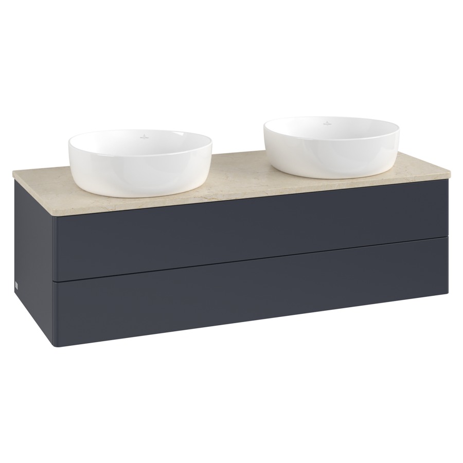 Élément inférieur  Antao
120 x 36 x 50 cm
élément de tiroir, 2&nbsp;tiroirs
avec siphon gain de place
avec matériel de fixation
pour 2 lavabos à poser 234171/234172/234173
recouvrement Botticino
sans trou pour robinet
