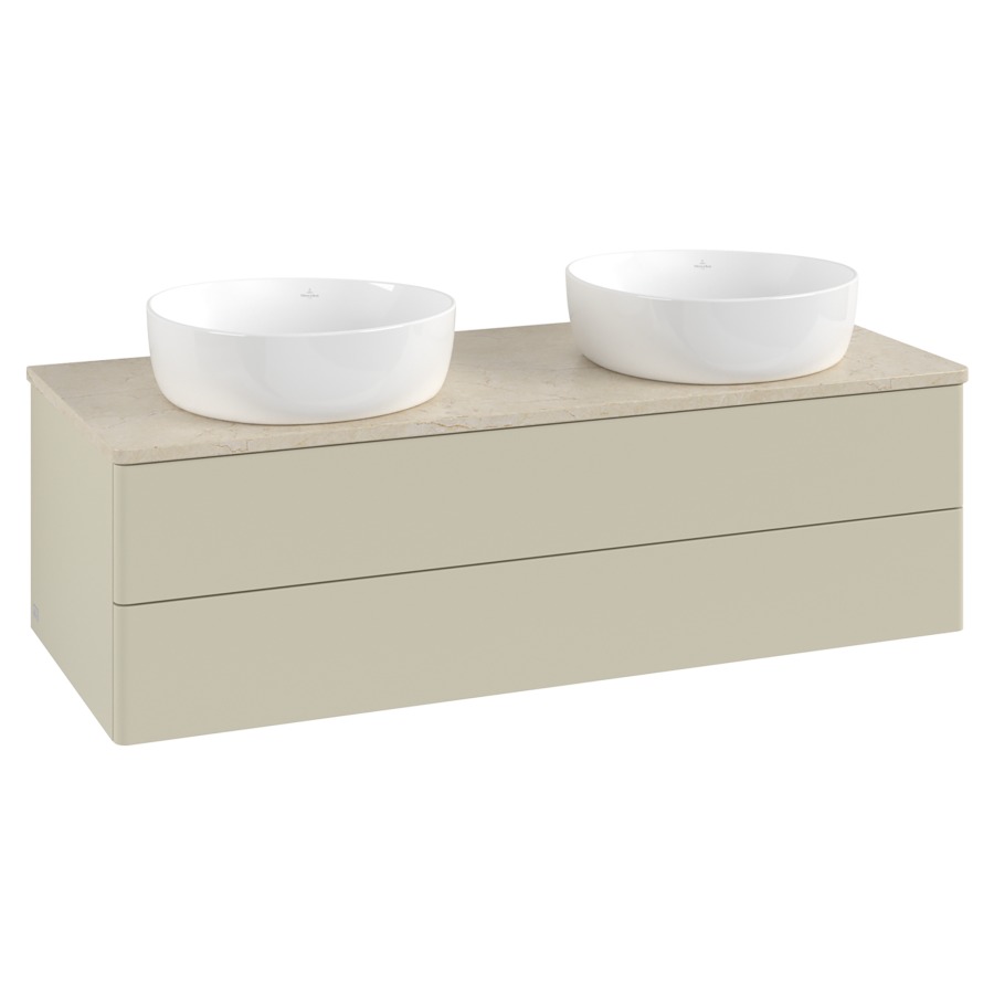 Élément inférieur  Antao
120 x 36 x 50 cm
élément de tiroir, 2&nbsp;tiroirs
avec siphon gain de place
avec matériel de fixation
pour 2 lavabos à poser 234171/234172/234173
recouvrement Botticino
sans trou pour robinet