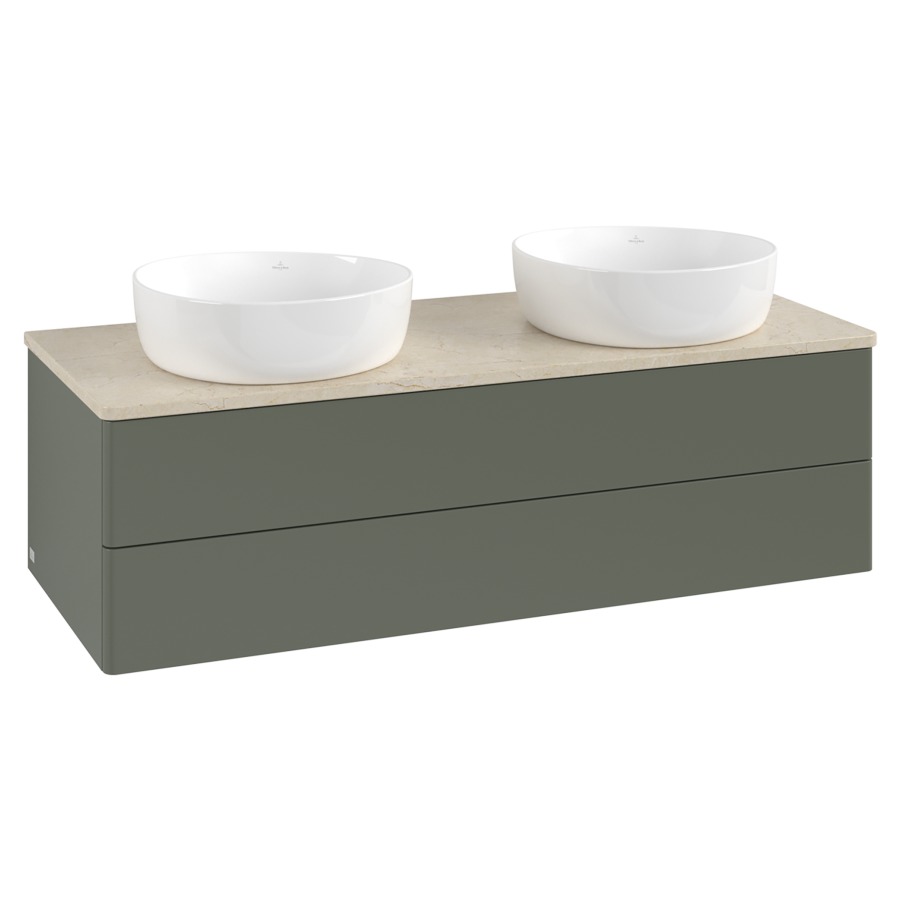 Élément inférieur  Antao
120 x 36 x 50 cm
élément de tiroir, 2&nbsp;tiroirs
avec siphon gain de place
avec matériel de fixation
pour 2 lavabos à poser 234171/234172/234173
recouvrement Botticino
sans trou pour robinet