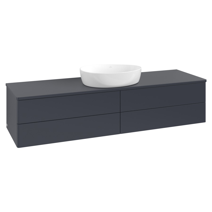 Élément inférieur  Antao
160 x 36 x 50 cm
2&nbsp;éléments de tiroir, 2&nbsp;tiroirs chacune
avec siphon gain de place
avec matériel de fixation
pour 1 lavabo à poser 234171/234172/234173
recouvrement sans trou pour robinet