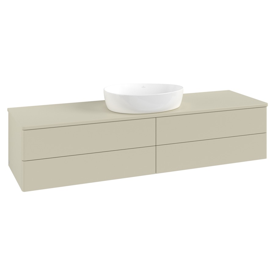 Élément inférieur  Antao
160 x 36 x 50 cm
2&nbsp;éléments de tiroir, 2&nbsp;tiroirs chacune
avec siphon gain de place
avec matériel de fixation
pour 1 lavabo à poser 234171/234172/234173
recouvrement sans trou pour robinet