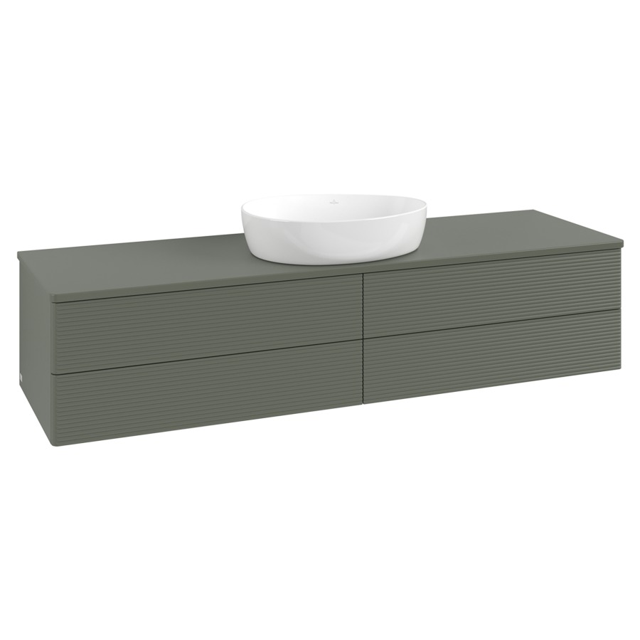 Élément inférieur  Antao
160 x 36 x 50 cm
2&nbsp;éléments de tiroir, 2&nbsp;tiroirs chacune
avec siphon gain de place
avec matériel de fixation
pour 1 lavabo à poser 234171/234172/234173
recouvrement sans trou pour robinet