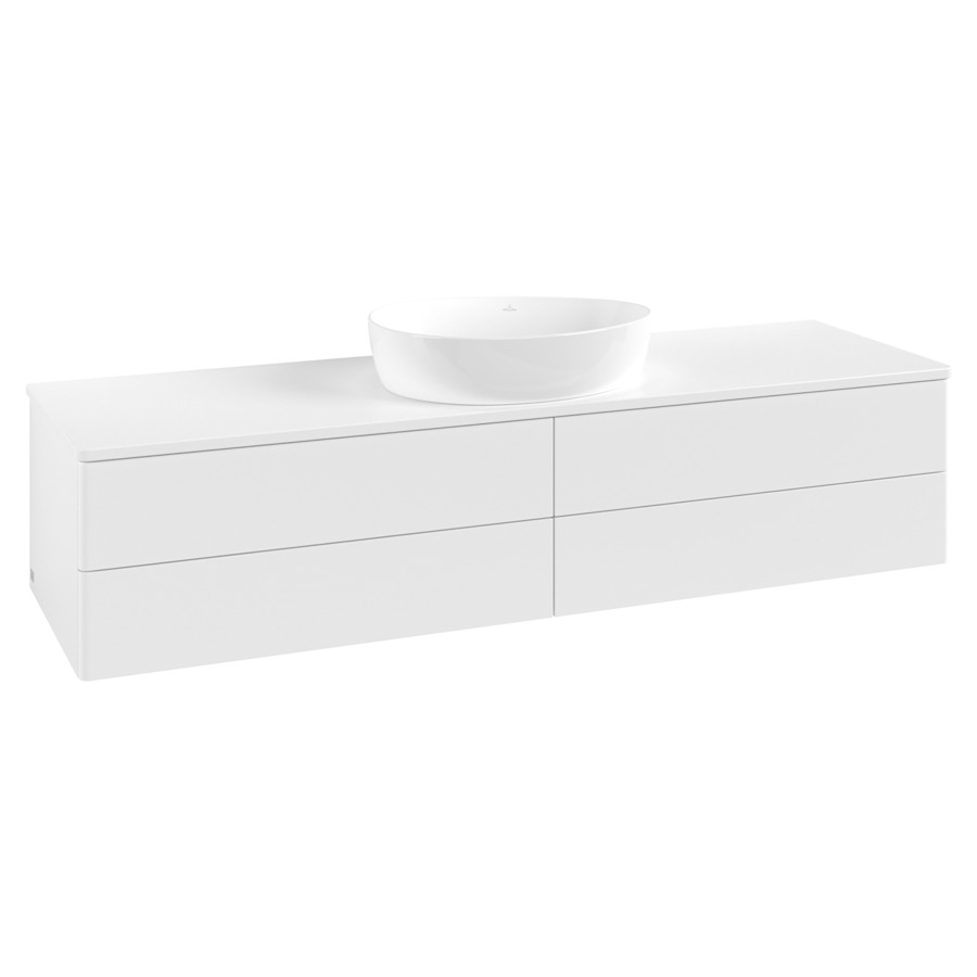 Élément inférieur  Antao
160 x 36 x 50 cm
2&nbsp;éléments de tiroir, 2&nbsp;tiroirs chacune
avec siphon gain de place
avec matériel de fixation
pour 1 lavabo à poser 234171/234172/234173
recouvrement sans trou pour robinet