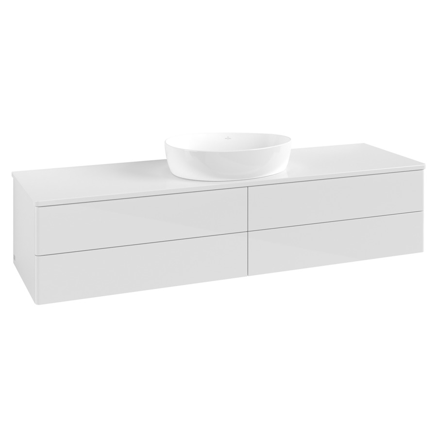 Élément inférieur  Antao
160 x 36 x 50 cm
2&nbsp;éléments de tiroir, 2&nbsp;tiroirs chacune
avec siphon gain de place
avec matériel de fixation
pour 1 lavabo à poser 234171/234172/234173
recouvrement sans trou pour robinet