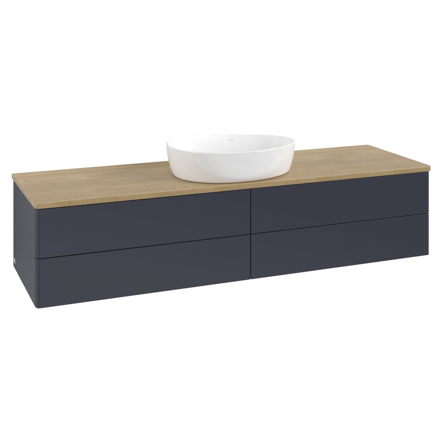 Élément inférieur  Antao
160 x 36 x 50 cm
2&nbsp;éléments de tiroir, 2&nbsp;tiroirs chacune
avec siphon gain de place
avec matériel de fixation
pour 1 lavabo à poser 234171/234172/234173
recouvrement Honey Oak
sans trou pour robinet