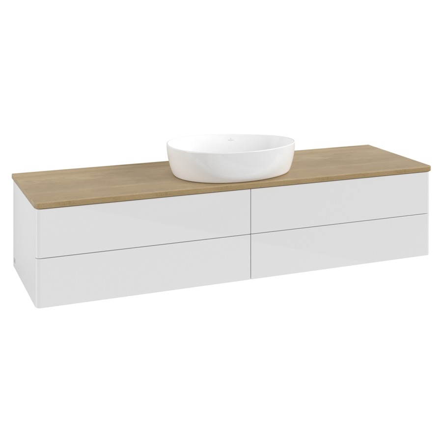 Élément inférieur  Antao
160 x 36 x 50 cm
2&nbsp;éléments de tiroir, 2&nbsp;tiroirs chacune
avec siphon gain de place
avec matériel de fixation
pour 1 lavabo à poser 234171/234172/234173
recouvrement Honey Oak
sans trou pour robinet