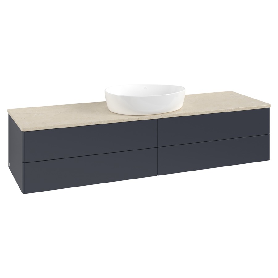 Élément inférieur  Antao
160 x 36 x 50 cm
2&nbsp;éléments de tiroir, 2&nbsp;tiroirs chacune
avec siphon gain de place
avec matériel de fixation
pour 1 lavabo à poser 234171/234172/234173
recouvrement Botticino
sans trou pour robinet