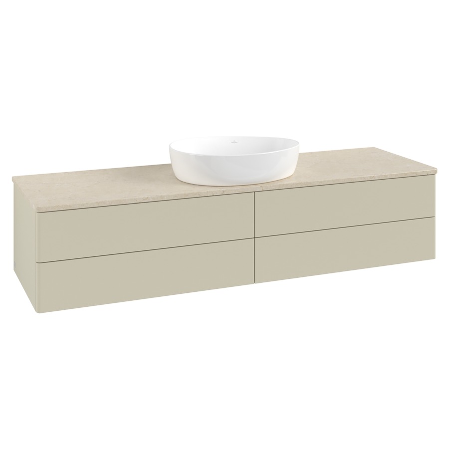 Élément inférieur  Antao
160 x 36 x 50 cm
2&nbsp;éléments de tiroir, 2&nbsp;tiroirs chacune
avec siphon gain de place
avec matériel de fixation
pour 1 lavabo à poser 234171/234172/234173
recouvrement Botticino
sans trou pour robinet