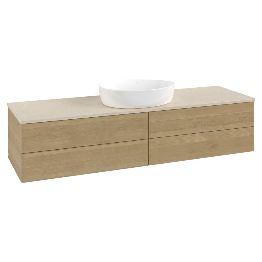 Élément inférieur  Antao
160 x 36 x 50 cm
2&nbsp;éléments de tiroir, 2&nbsp;tiroirs chacune
avec siphon gain de place
avec matériel de fixation
pour 1 lavabo à poser 234171/234172/234173
recouvrement Botticino
sans trou pour robinet