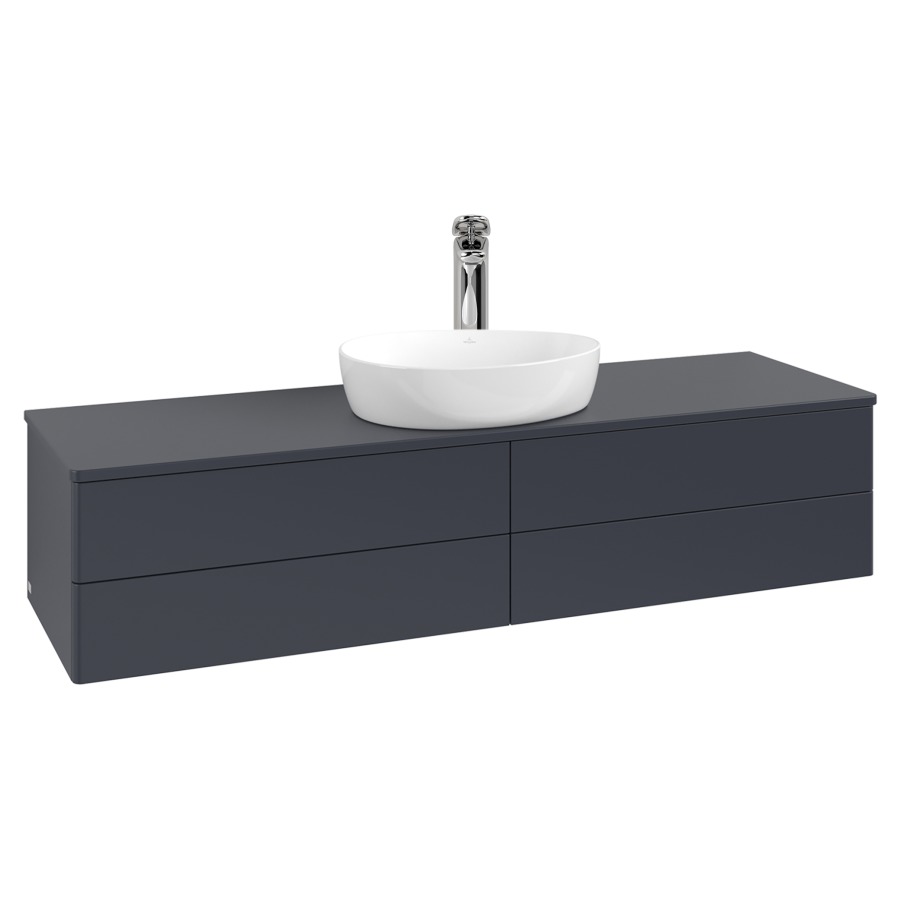 Élément inférieur  Antao
160 x 36 x 50 cm
2&nbsp;éléments de tiroir, 2&nbsp;tiroirs chacune
avec siphon gain de place
avec matériel de fixation
pour 1 lavabo à poser 101037/101039/234171
recouvrement avec 1 trou pour robinet