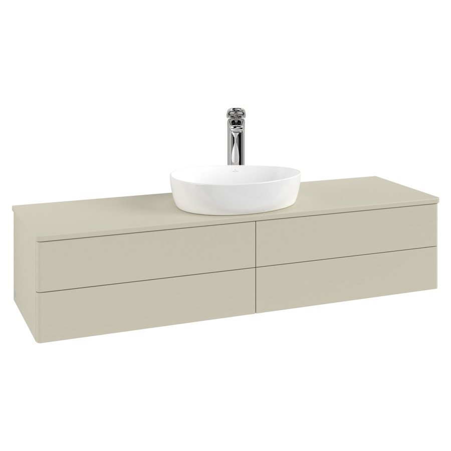 Élément inférieur  Antao
160 x 36 x 50 cm
2&nbsp;éléments de tiroir, 2&nbsp;tiroirs chacune
avec siphon gain de place
avec matériel de fixation
pour 1 lavabo à poser 101037/101039/234171
recouvrement avec 1 trou pour robinet