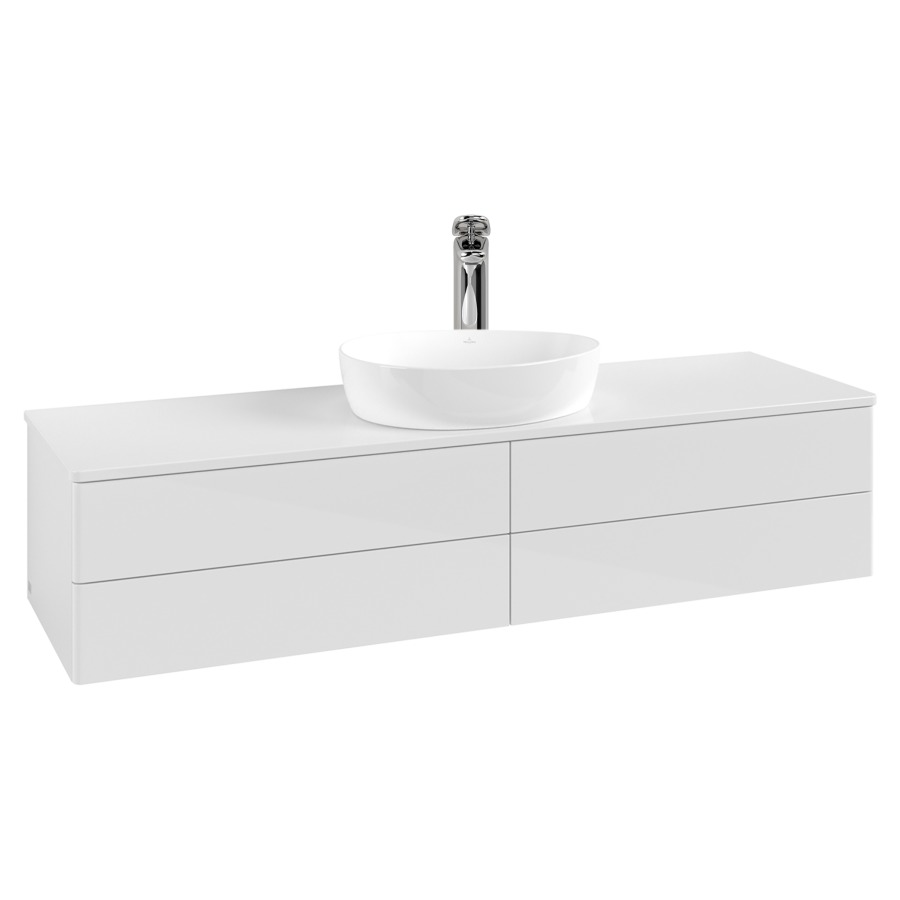 Élément inférieur  Antao
160 x 36 x 50 cm
2&nbsp;éléments de tiroir, 2&nbsp;tiroirs chacune
avec siphon gain de place
avec matériel de fixation
pour 1 lavabo à poser 101037/101039/234171
recouvrement avec 1 trou pour robinet