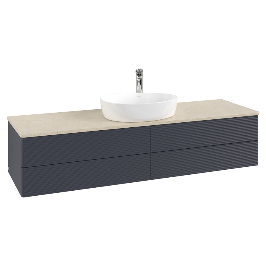Élément inférieur  Antao
160 x 36 x 50 cm
2&nbsp;éléments de tiroir, 2&nbsp;tiroirs chacune
avec siphon gain de place
avec matériel de fixation
pour 1 lavabo à poser 101037/101039/234171
recouvrement Botticino, 1 trou pour robinet