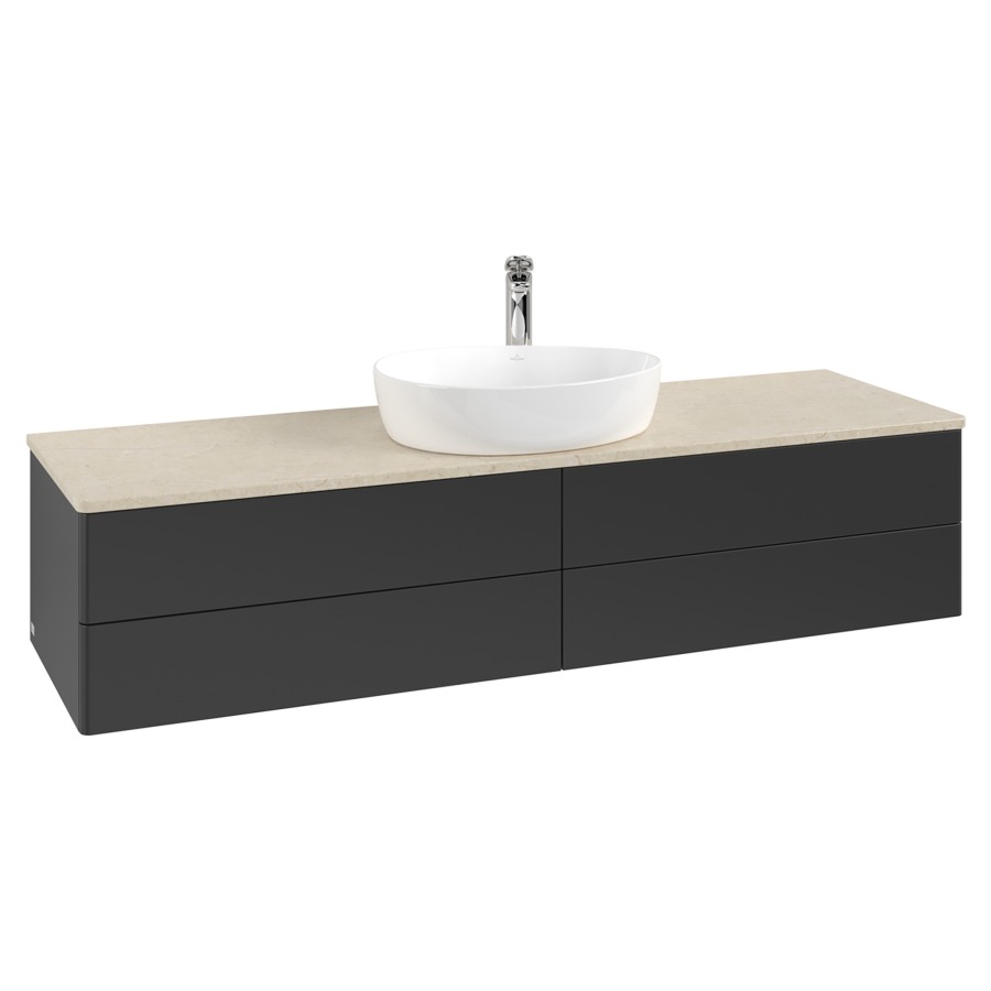 Élément inférieur  Antao
160 x 36 x 50 cm
2&nbsp;éléments de tiroir, 2&nbsp;tiroirs chacune
avec siphon gain de place
avec matériel de fixation
pour 1 lavabo à poser 101037/101039/234171
recouvrement Botticino, 1 trou pour robinet