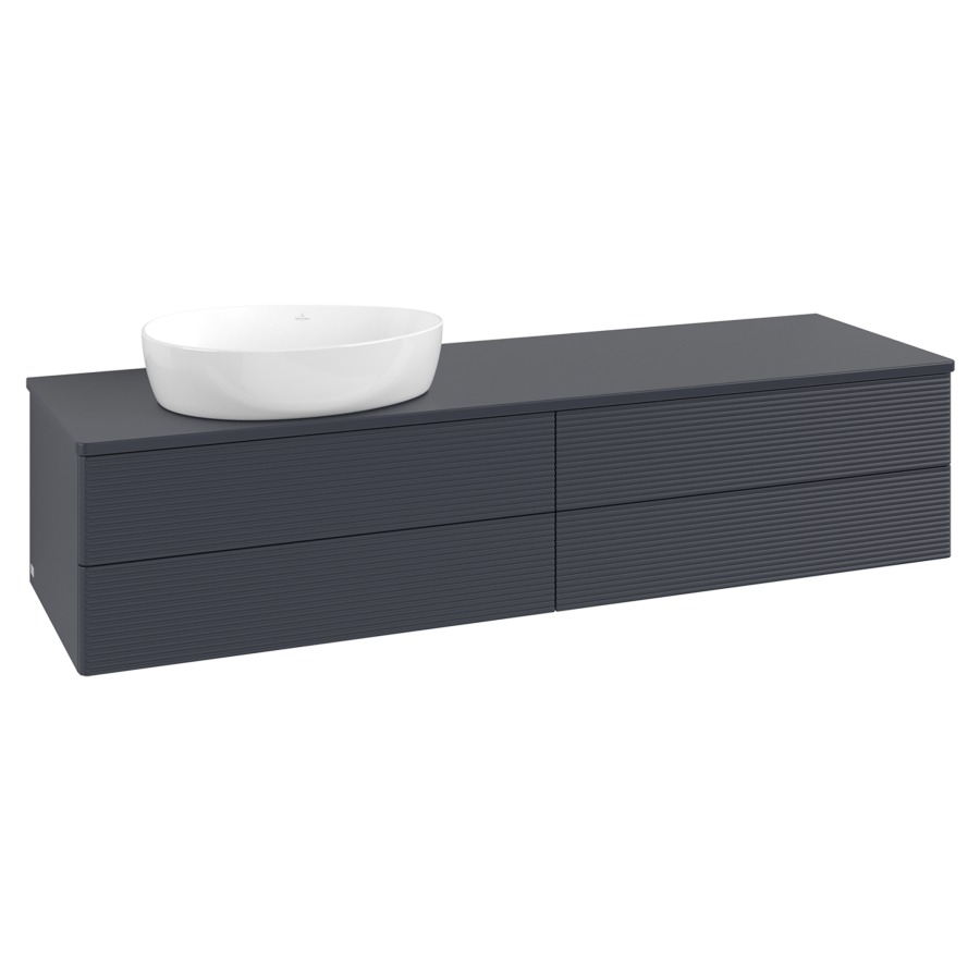 Élément inférieur  Antao
160 x 36 x 50 cm
2&nbsp;éléments de tiroir, 2&nbsp;tiroirs chacune
lavabo à gauche
avec siphon gain de place
avec matériel de fixation
pour 1 lavabo à poser 234171/234172/234173
recouvrement sans trou pour robinet