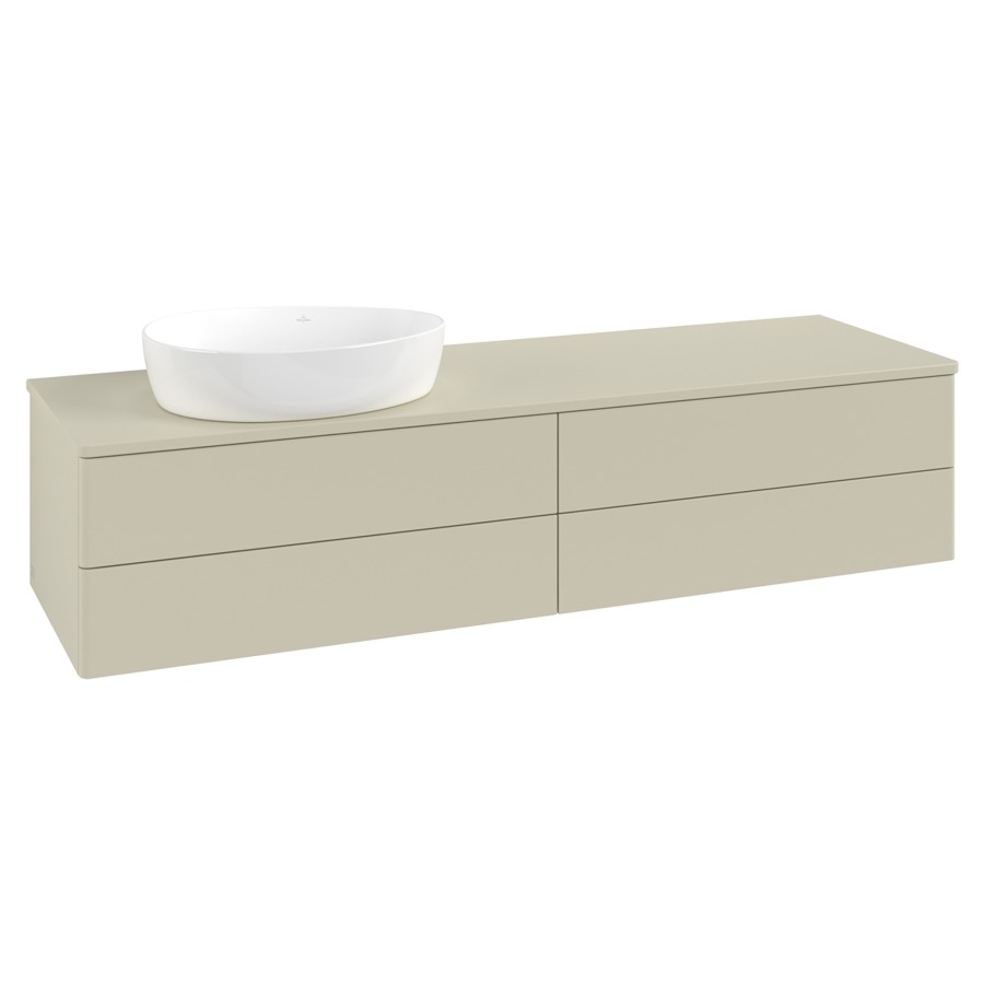 Élément inférieur  Antao
160 x 36 x 50 cm
2&nbsp;éléments de tiroir, 2&nbsp;tiroirs chacune
lavabo à gauche
avec siphon gain de place
avec matériel de fixation
pour 1 lavabo à poser 234171/234172/234173
recouvrement sans trou pour robinet