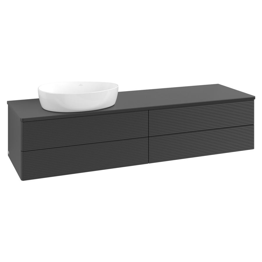 Élément inférieur  Antao
160 x 36 x 50 cm
2&nbsp;éléments de tiroir, 2&nbsp;tiroirs chacune
lavabo à gauche
avec siphon gain de place
avec matériel de fixation
pour 1 lavabo à poser 234171/234172/234173
recouvrement sans trou pour robinet