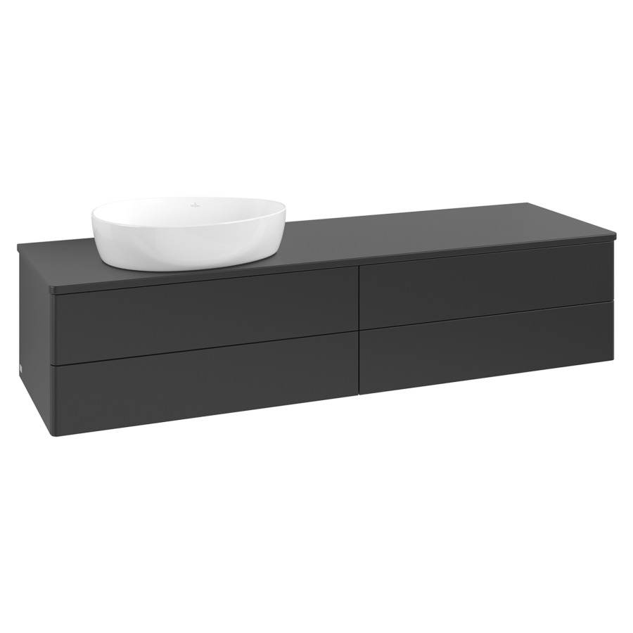 Élément inférieur  Antao
160 x 36 x 50 cm
2&nbsp;éléments de tiroir, 2&nbsp;tiroirs chacune
lavabo à gauche
avec siphon gain de place
avec matériel de fixation
pour 1 lavabo à poser 234171/234172/234173
recouvrement sans trou pour robinet