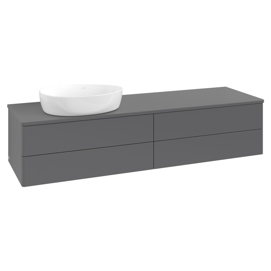 Élément inférieur  Antao
160 x 36 x 50 cm
2&nbsp;éléments de tiroir, 2&nbsp;tiroirs chacune
lavabo à gauche
avec siphon gain de place
avec matériel de fixation
pour 1 lavabo à poser 234171/234172/234173
recouvrement sans trou pour robinet