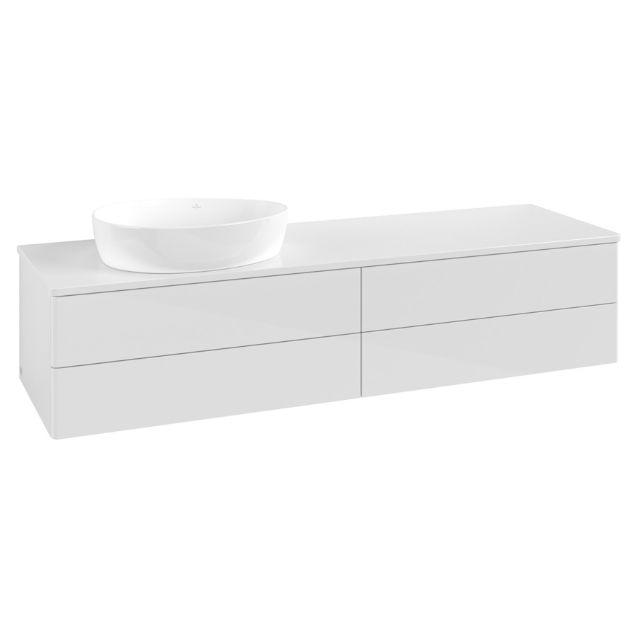 Élément inférieur  Antao
160 x 36 x 50 cm
2&nbsp;éléments de tiroir, 2&nbsp;tiroirs chacune
lavabo à gauche
avec siphon gain de place
avec matériel de fixation
pour 1 lavabo à poser 234171/234172/234173
recouvrement sans trou pour robinet