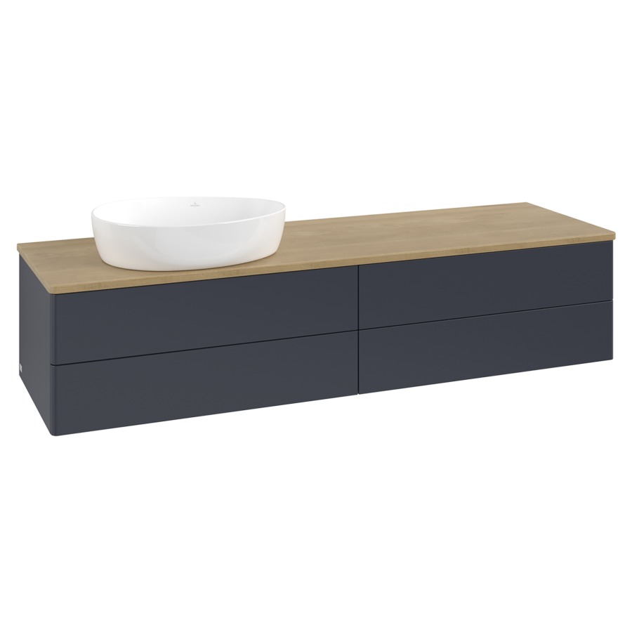 Élément inférieur  Antao
160 x 36 x 50 cm
2&nbsp;éléments de tiroir, 2&nbsp;tiroirs chacune
lavabo à gauche
avec siphon gain de place
avec matériel de fixation
pour 1 lavabo à poser 234171/234172/234173
recouvrement Honey Oak
sans trou pour robinet