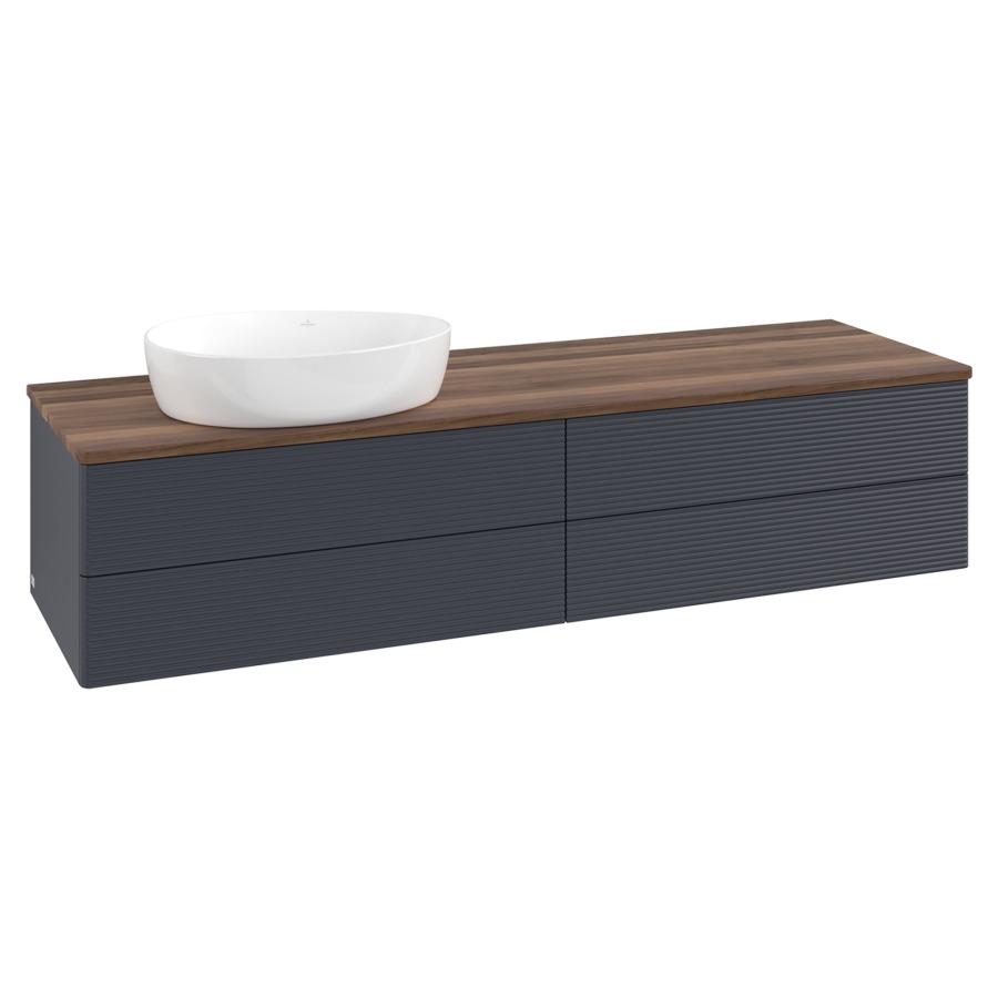 Élément inférieur  Antao
160 x 36 x 50 cm
2&nbsp;éléments de tiroir, 2&nbsp;tiroirs chacune
lavabo à gauche
avec siphon gain de place
avec matériel de fixation
pour 1 lavabo à poser 234171/234172/234173
recouvrement Warm Walnut
sans trou pour robinet
