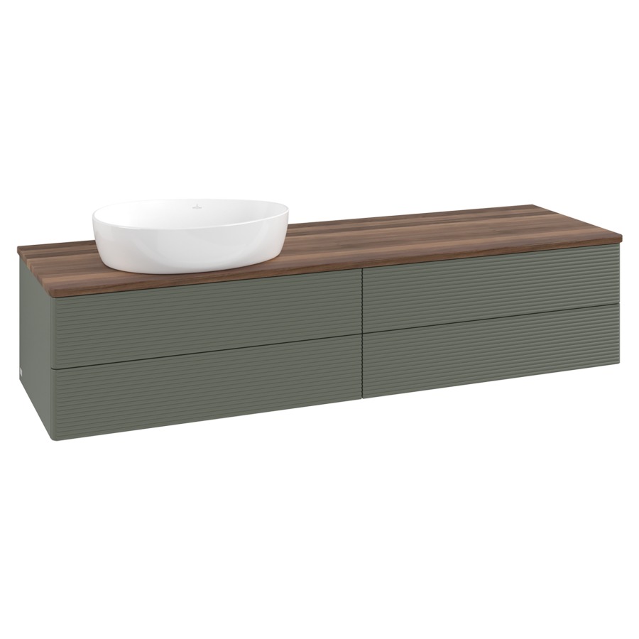 Élément inférieur  Antao
160 x 36 x 50 cm
2&nbsp;éléments de tiroir, 2&nbsp;tiroirs chacune
lavabo à gauche
avec siphon gain de place
avec matériel de fixation
pour 1 lavabo à poser 234171/234172/234173
recouvrement Warm Walnut
sans trou pour robinet