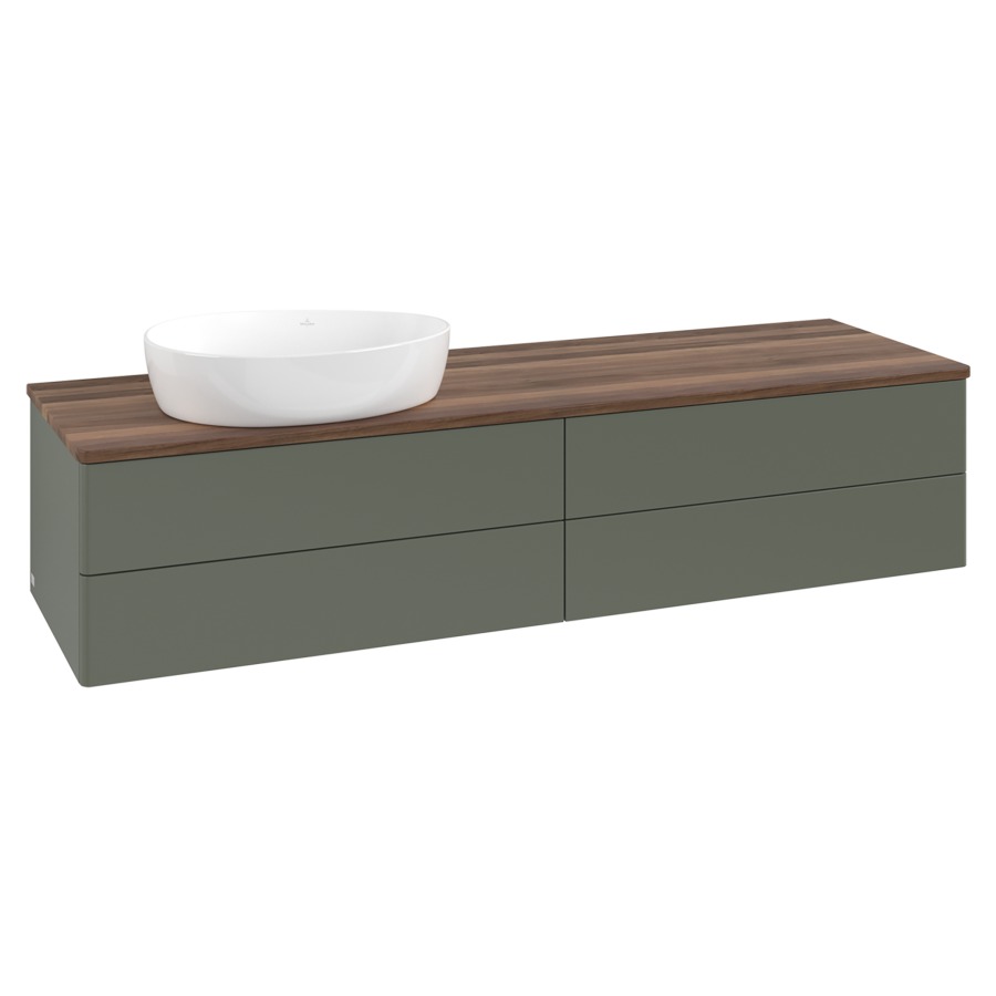 Élément inférieur  Antao
160 x 36 x 50 cm
2&nbsp;éléments de tiroir, 2&nbsp;tiroirs chacune
lavabo à gauche
avec siphon gain de place
avec matériel de fixation
pour 1 lavabo à poser 234171/234172/234173
recouvrement Warm Walnut
sans trou pour robinet