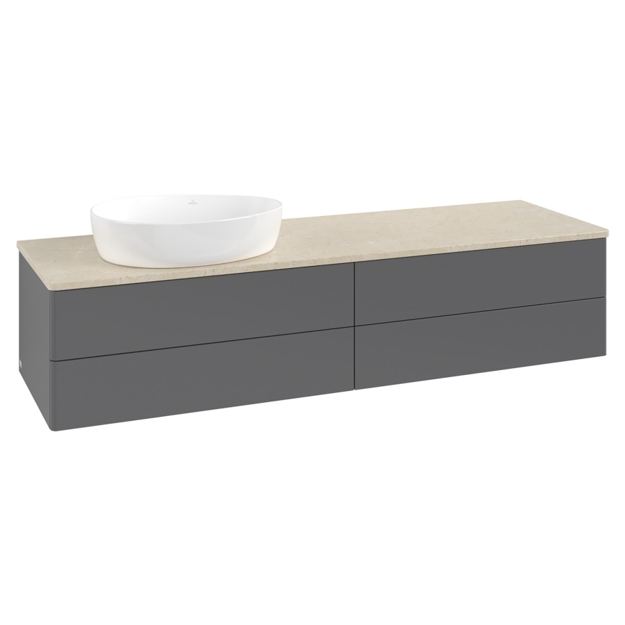 Élément inférieur  Antao
160 x 36 x 50 cm
2&nbsp;éléments de tiroir, 2&nbsp;tiroirs chacune
lavabo à gauche
avec siphon gain de place
avec matériel de fixation
pour 1 lavabo à poser 234171/234172/234173
recouvrement Botticino
sans trou pour robinet