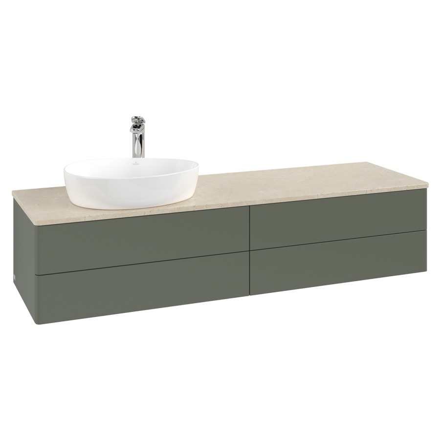 Élément inférieur  Antao
160 x 36 x 50 cm
2&nbsp;éléments de tiroir, 2&nbsp;tiroirs chacune
lavabo à gauche
avec siphon gain de place
avec matériel de fixation
pour 1 lavabo à poser 101037/101039/234171
recouvrement Botticino, 1 trou pour robinet