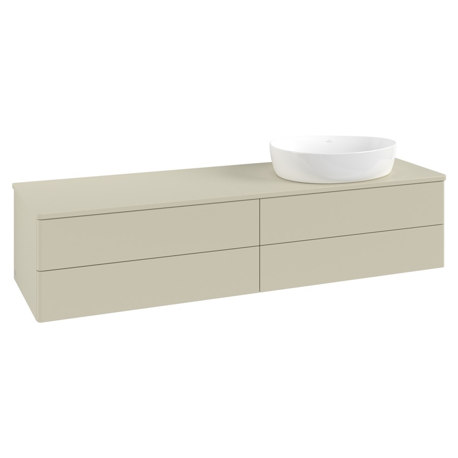 Élément inférieur  Antao
160 x 36 x 50 cm
2&nbsp;éléments de tiroir, 2&nbsp;tiroirs chacune
lavabo à droite
avec siphon gain de place
avec matériel de fixation
pour 1 lavabo à poser 234171/234172/234173
recouvrement sans trou pour robinet