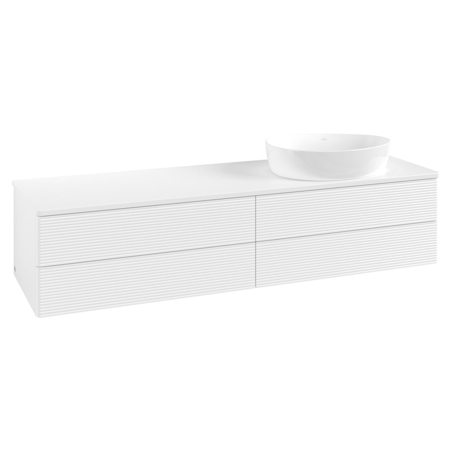 Élément inférieur  Antao
160 x 36 x 50 cm
2&nbsp;éléments de tiroir, 2&nbsp;tiroirs chacune
lavabo à droite
avec siphon gain de place
avec matériel de fixation
pour 1 lavabo à poser 234171/234172/234173
recouvrement sans trou pour robinet