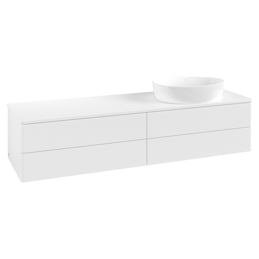 Élément inférieur  Antao
160 x 36 x 50 cm
2&nbsp;éléments de tiroir, 2&nbsp;tiroirs chacune
lavabo à droite
avec siphon gain de place
avec matériel de fixation
pour 1 lavabo à poser 234171/234172/234173
recouvrement sans trou pour robinet