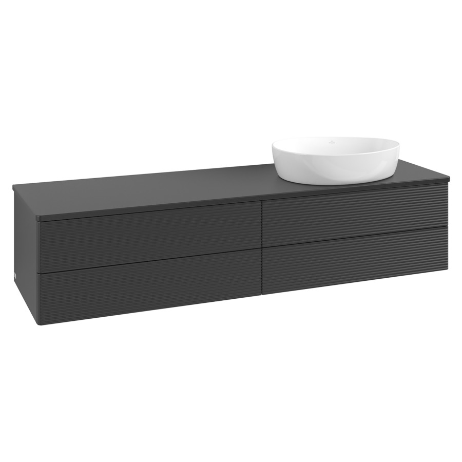 Élément inférieur  Antao
160 x 36 x 50 cm
2&nbsp;éléments de tiroir, 2&nbsp;tiroirs chacune
lavabo à droite
avec siphon gain de place
avec matériel de fixation
pour 1 lavabo à poser 234171/234172/234173
recouvrement sans trou pour robinet