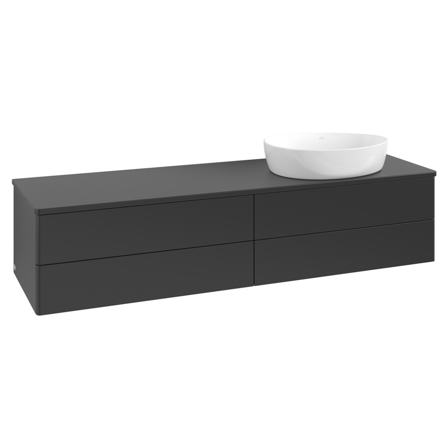 Élément inférieur  Antao
160 x 36 x 50 cm
2&nbsp;éléments de tiroir, 2&nbsp;tiroirs chacune
lavabo à droite
avec siphon gain de place
avec matériel de fixation
pour 1 lavabo à poser 234171/234172/234173
recouvrement sans trou pour robinet