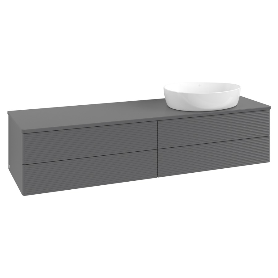 Élément inférieur  Antao
160 x 36 x 50 cm
2&nbsp;éléments de tiroir, 2&nbsp;tiroirs chacune
lavabo à droite
avec siphon gain de place
avec matériel de fixation
pour 1 lavabo à poser 234171/234172/234173
recouvrement sans trou pour robinet