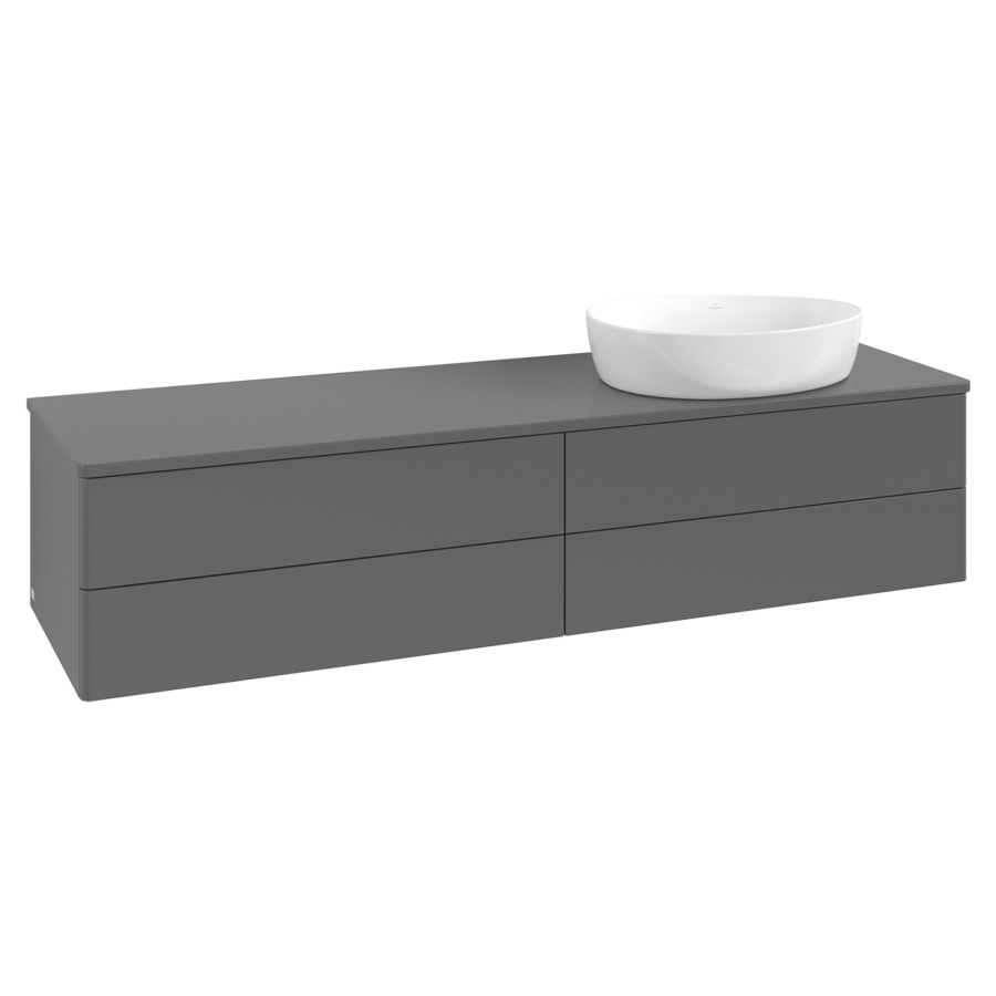 Élément inférieur  Antao
160 x 36 x 50 cm
2&nbsp;éléments de tiroir, 2&nbsp;tiroirs chacune
lavabo à droite
avec siphon gain de place
avec matériel de fixation
pour 1 lavabo à poser 234171/234172/234173
recouvrement sans trou pour robinet