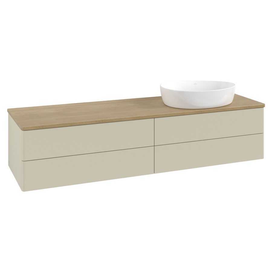 Élément inférieur  Antao
160 x 36 x 50 cm
2&nbsp;éléments de tiroir, 2&nbsp;tiroirs chacune
lavabo à droite
avec siphon gain de place
avec matériel de fixation
pour 1 lavabo à poser 234171/234172/234173
recouvrement Honey Oak
sans trou pour robinet