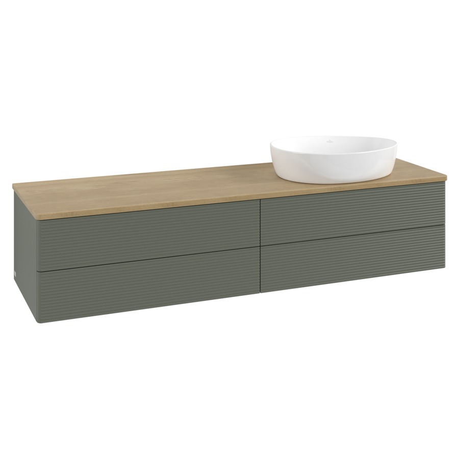 Élément inférieur  Antao
160 x 36 x 50 cm
2&nbsp;éléments de tiroir, 2&nbsp;tiroirs chacune
lavabo à droite
avec siphon gain de place
avec matériel de fixation
pour 1 lavabo à poser 234171/234172/234173
recouvrement Honey Oak
sans trou pour robinet