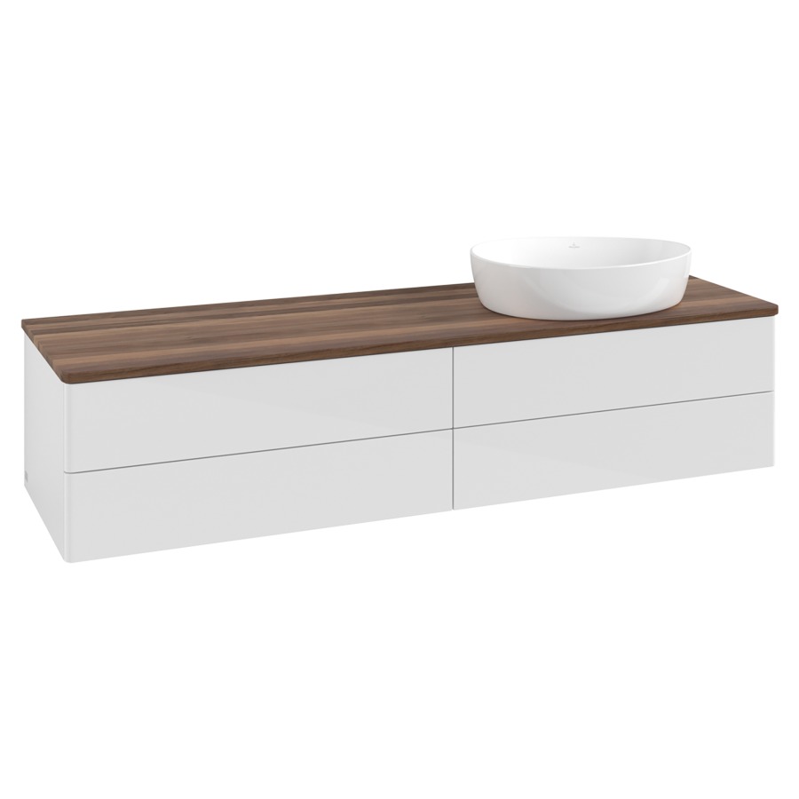 Élément inférieur  Antao
160 x 36 x 50 cm
2&nbsp;éléments de tiroir, 2&nbsp;tiroirs chacune
lavabo à droite
avec siphon gain de place
avec matériel de fixation
pour 1 lavabo à poser 234171/234172/234173
recouvrement Warm Walnut
sans trou pour robinet