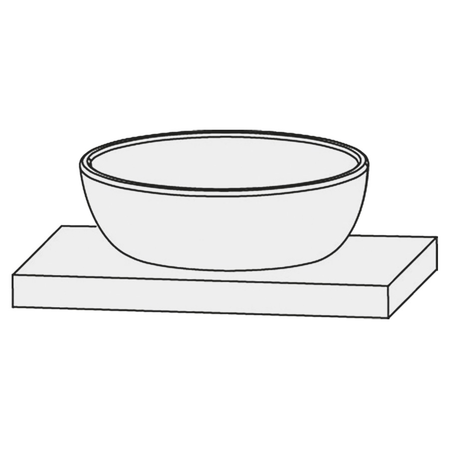 Lavabo à poser Design Line Platino 2.0 Nizza
D 39 x 11.5 cm
Céramique, ronde
pose libre, sans trop-plein
avec garniture d’écoulement non verrouillable 
sans tablette de robinetterie