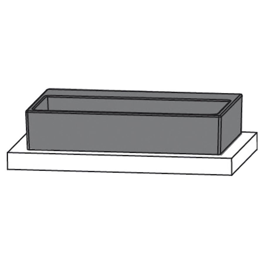 Lavabo à poser Design Line Platino 2.0 Squared
50 x 12.5 x 45 cm
Céramique, rectangulaire
sans trop-plein
avec garniture d’écoulement non verrouillable 
avec tablette de robinetterie