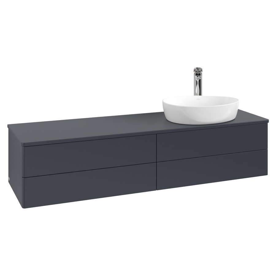 Élément inférieur  Antao
160 x 36 x 50 cm
2&nbsp;éléments de tiroir, 2&nbsp;tiroirs chacune
lavabo à droite
avec siphon gain de place
avec matériel de fixation
pour 1 lavabo à poser 101037/101039/234171
recouvrement avec trou pour robinet