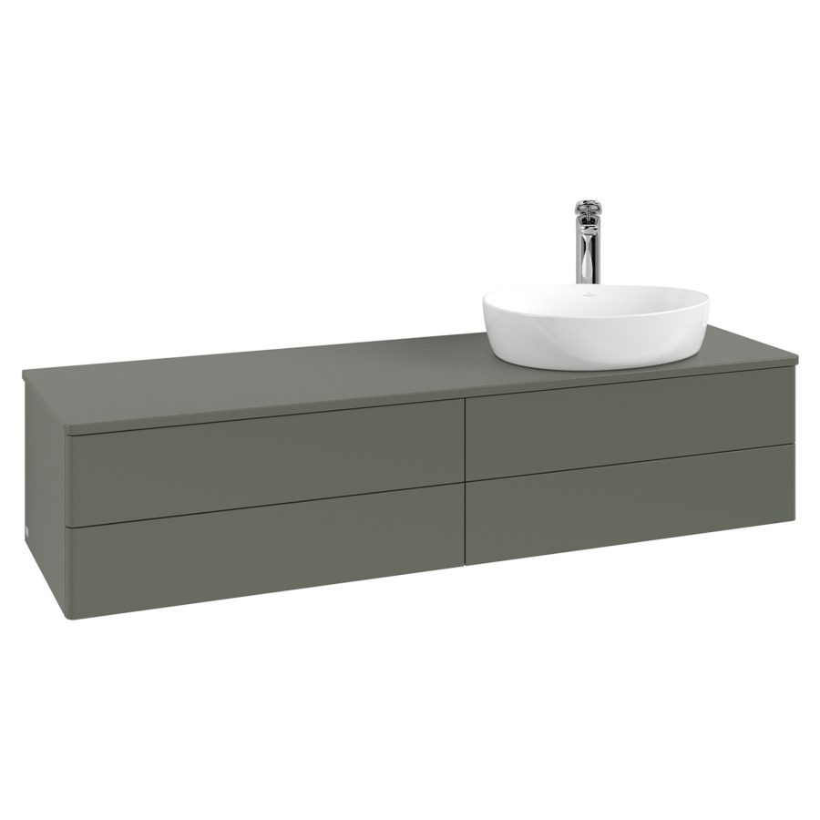 Élément inférieur  Antao
160 x 36 x 50 cm
2&nbsp;éléments de tiroir, 2&nbsp;tiroirs chacune
lavabo à droite
avec siphon gain de place
avec matériel de fixation
pour 1 lavabo à poser 101037/101039/234171
recouvrement avec trou pour robinet