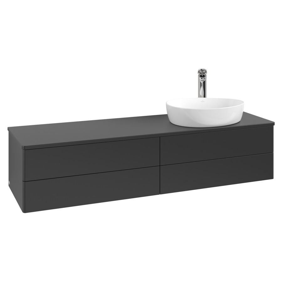 Élément inférieur  Antao
160 x 36 x 50 cm
2&nbsp;éléments de tiroir, 2&nbsp;tiroirs chacune
lavabo à droite
avec siphon gain de place
avec matériel de fixation
pour 1 lavabo à poser 101037/101039/234171
recouvrement avec trou pour robinet