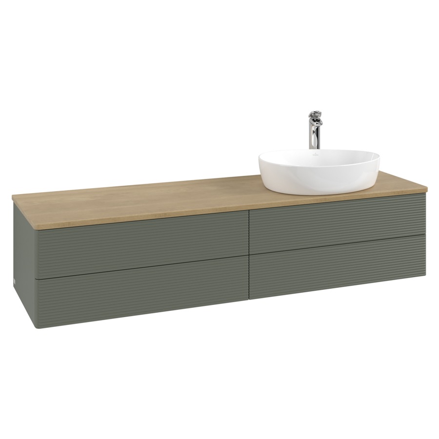 Élément inférieur  Antao
160 x 36 x 50 cm
2&nbsp;éléments de tiroir, 2&nbsp;tiroirs chacune
lavabo à droite
avec siphon gain de place
avec matériel de fixation
pour 1 lavabo à poser 101037/101039/234171
recouvrement Honey Oak, 1 trou pour robinet