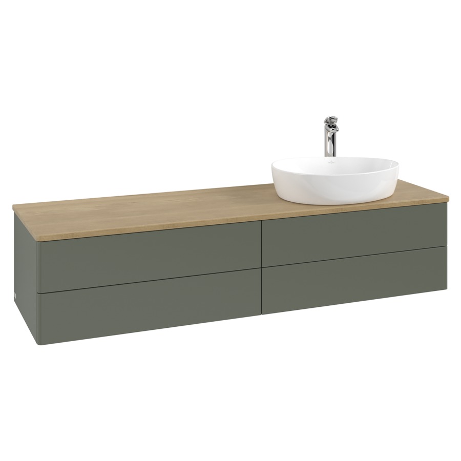 Élément inférieur  Antao
160 x 36 x 50 cm
2&nbsp;éléments de tiroir, 2&nbsp;tiroirs chacune
lavabo à droite
avec siphon gain de place
avec matériel de fixation
pour 1 lavabo à poser 101037/101039/234171
recouvrement Honey Oak, 1 trou pour robinet
